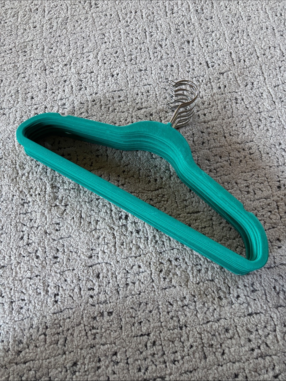 Teal Non-Slip Velvet Clothes Hangers - Set of 10